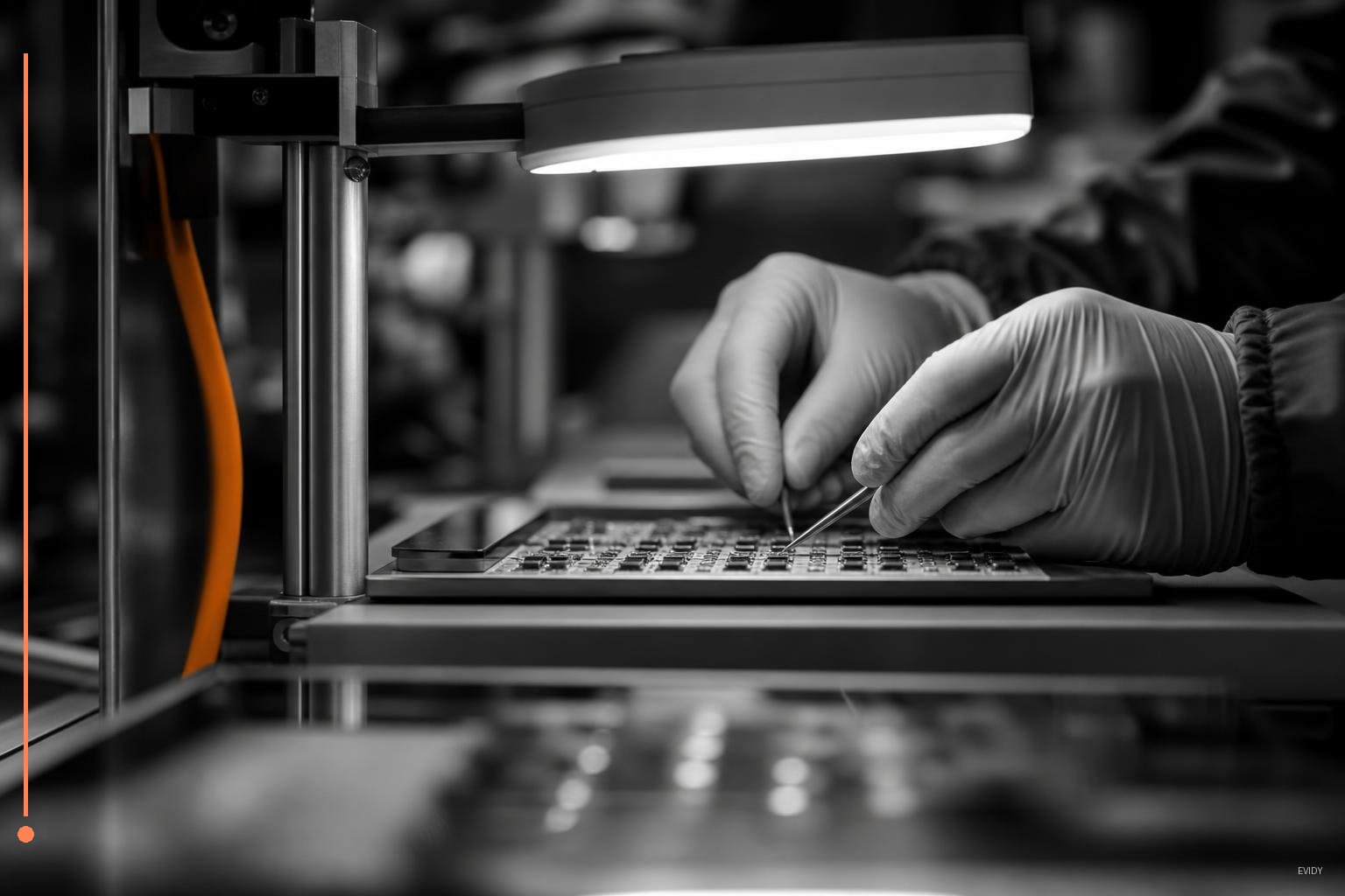 Responsabile qualità e specialista AI esaminano su monitor procedure, registri e controlli del ciclo di vita in un ufficio moderno.