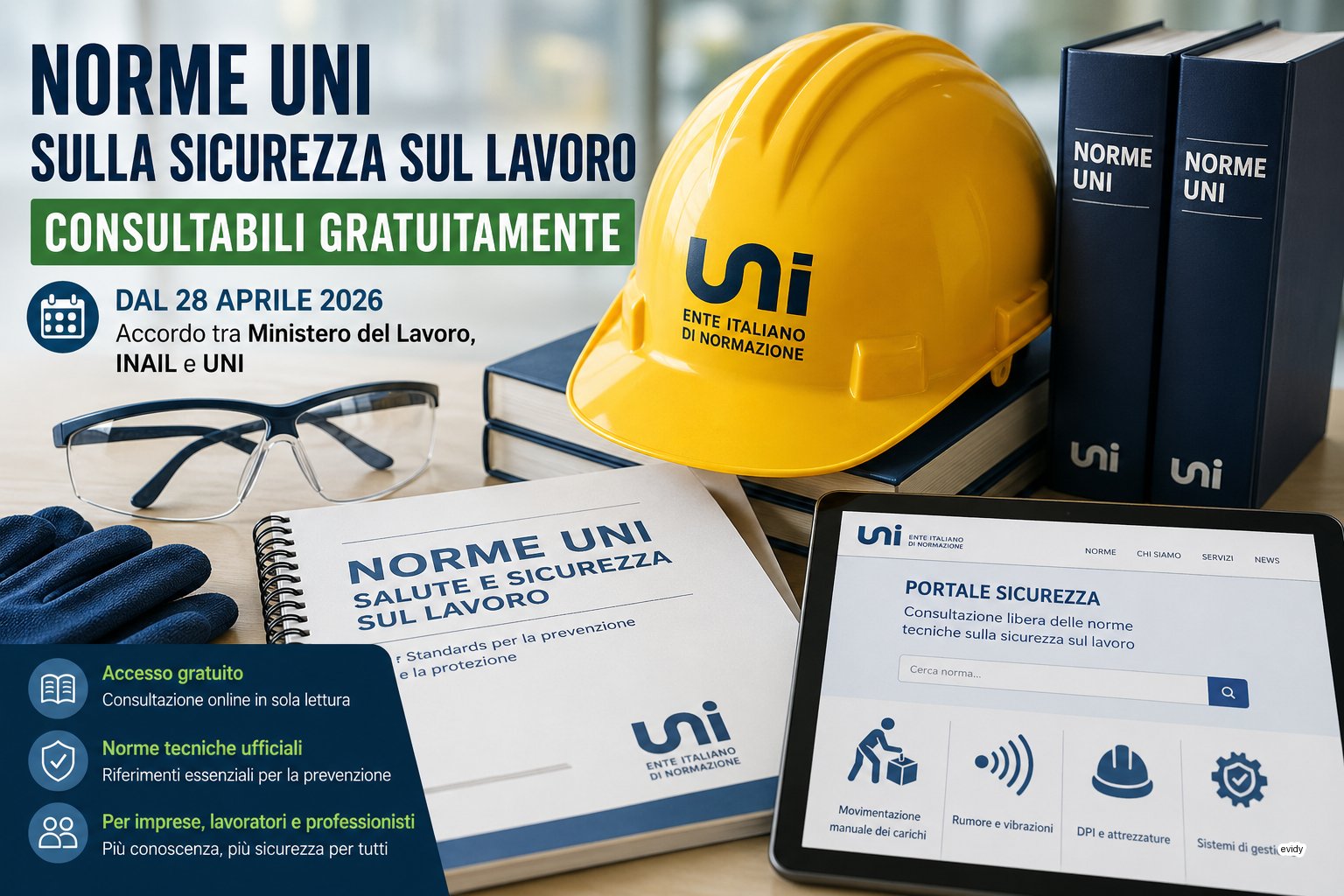 Casco giallo da cantiere, documenti tecnici e riferimenti alle norme UNI sulla sicurezza sul lavoro consultabili gratuitamente online.