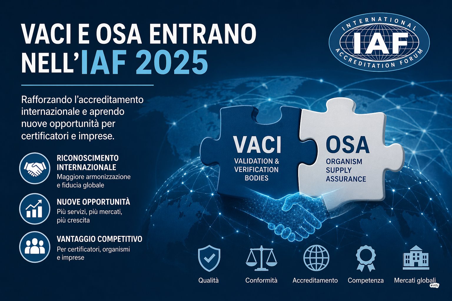 Nuovi membri IAF 2025: VACI e OSA potenziano l'accreditamento globale | Accreditamento & Normativa | Evidy